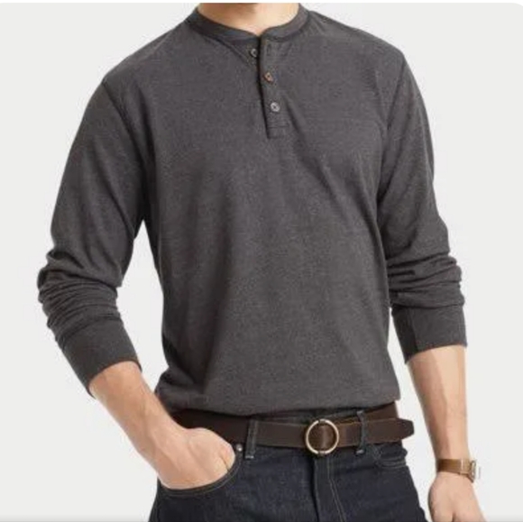 G.H. Bass & Co. Other - G. H. BASS & CO. 3 BUTTON WAFFLE KNIT THERMAL SHIRT, GRAY XL